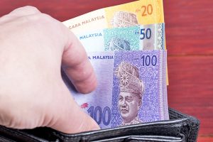 Malaysian money in the black wallet